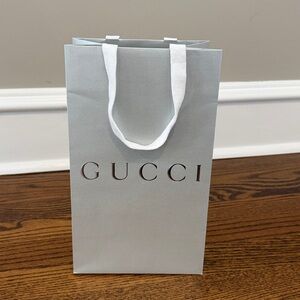 Gucci Light Gray Silver Small Gift Shopping Bag